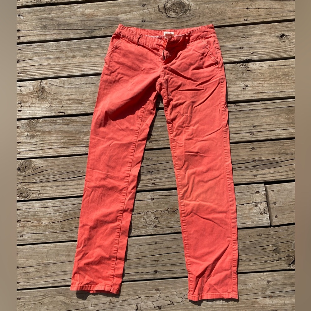 Women's Orange-Red Skinny Pants